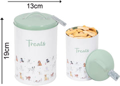 Smart Choice Dog Treat Tin Biscuit Storage Tin & Lid Pastel Green