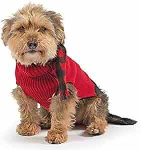 Ancol Red Scarf Dog Jumper with Check Pattern, Large Size, 100% Acrylic