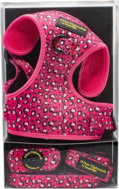 Paw Highness Dog Walking Harness, Collar, Leash & Poo Bag Holder Set in Pretty In Pink Large