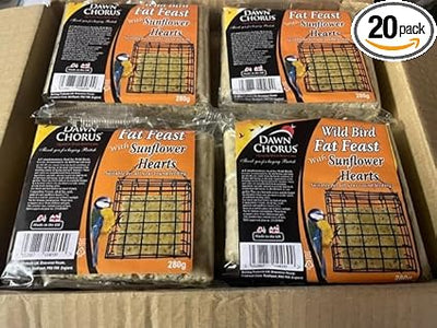 Dawn Chorus Wild Bird Fat Feast Suet Cakes with Sunflower Hearts 20 Pack