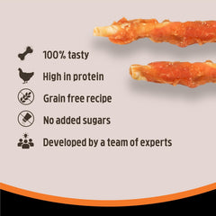 Rosewood Small Chicken Chewy Sticks for Dogs – Real Meat Treats, Grain-Free, High Protein, Supports Dental Hygiene, No Added Sugar, Low Fat (320g Value Pack)