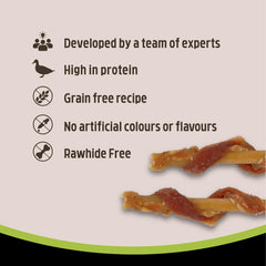 Rosewood Small Duck and Sweet Potato Sticks for Dogs – Real Meat Treats, Grain-Free, High Protein, Supports Dental Hygiene, No Added Sugar, No Artificial Colours or Flavours (320g Value Pack)
