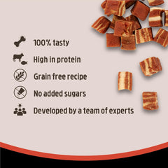 Rosewood Steak Bites for Dogs - Made with Beef and Pollock, Grain Free Chews, High Protein, Bite-Sized Dog Treats, By Pets Unlimited (100g)