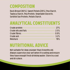 Rosewood Small Duck and Sweet Potato Sticks for Dogs – Real Meat Treats, Grain-Free, High Protein, Supports Dental Hygiene, No Added Sugar, No Artificial Colours or Flavours (320g Value Pack)