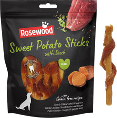 Rosewood Small Duck and Sweet Potato Sticks for Dogs – Real Meat Treats, Grain-Free, High Protein, Supports Dental Hygiene, No Added Sugar, No Artificial Colours or Flavours (320g Value Pack)