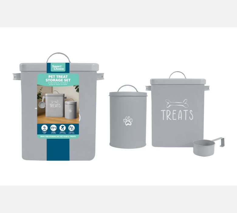 Smart Choice Pet Treat Storage Set With Scoop 3 Pcs