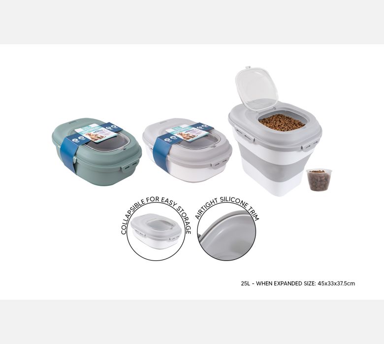 Smart Choice Collapsible Pet Food Storage 25 Litre Large Container on wheels