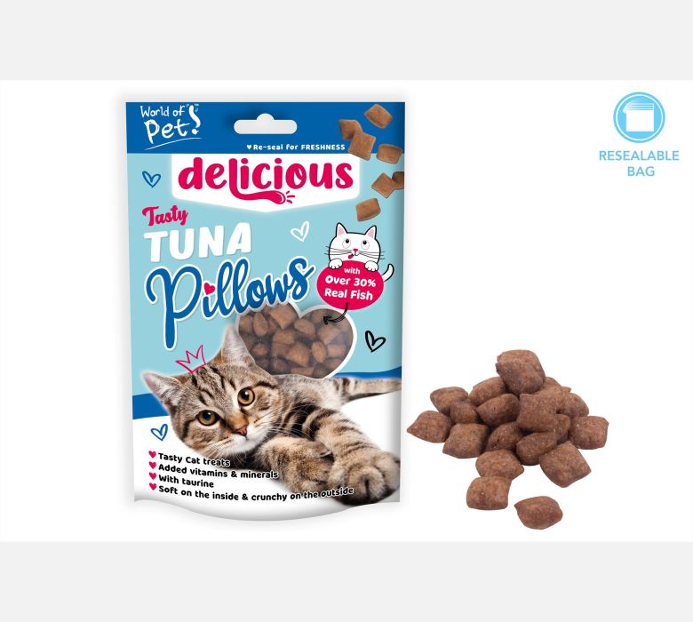 World of pets Crunchy Tuna Pillows Cat Treats 80g